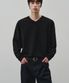 클라우드 터치 브이넥 크롭 니트 [블랙]