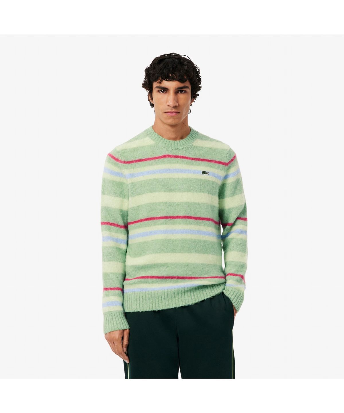 라코스테(LACOSTE) 남성 릴랙스핏 스트라이프 풀오버 스웨터 AH5940-55N 9I9
