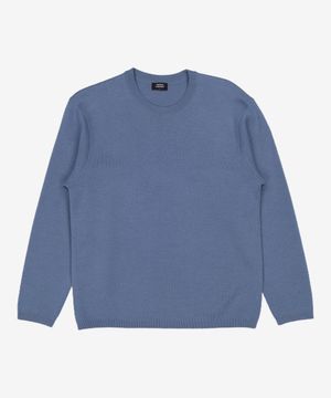 미니멀 크루 넥 니트 [더스티 블루] L