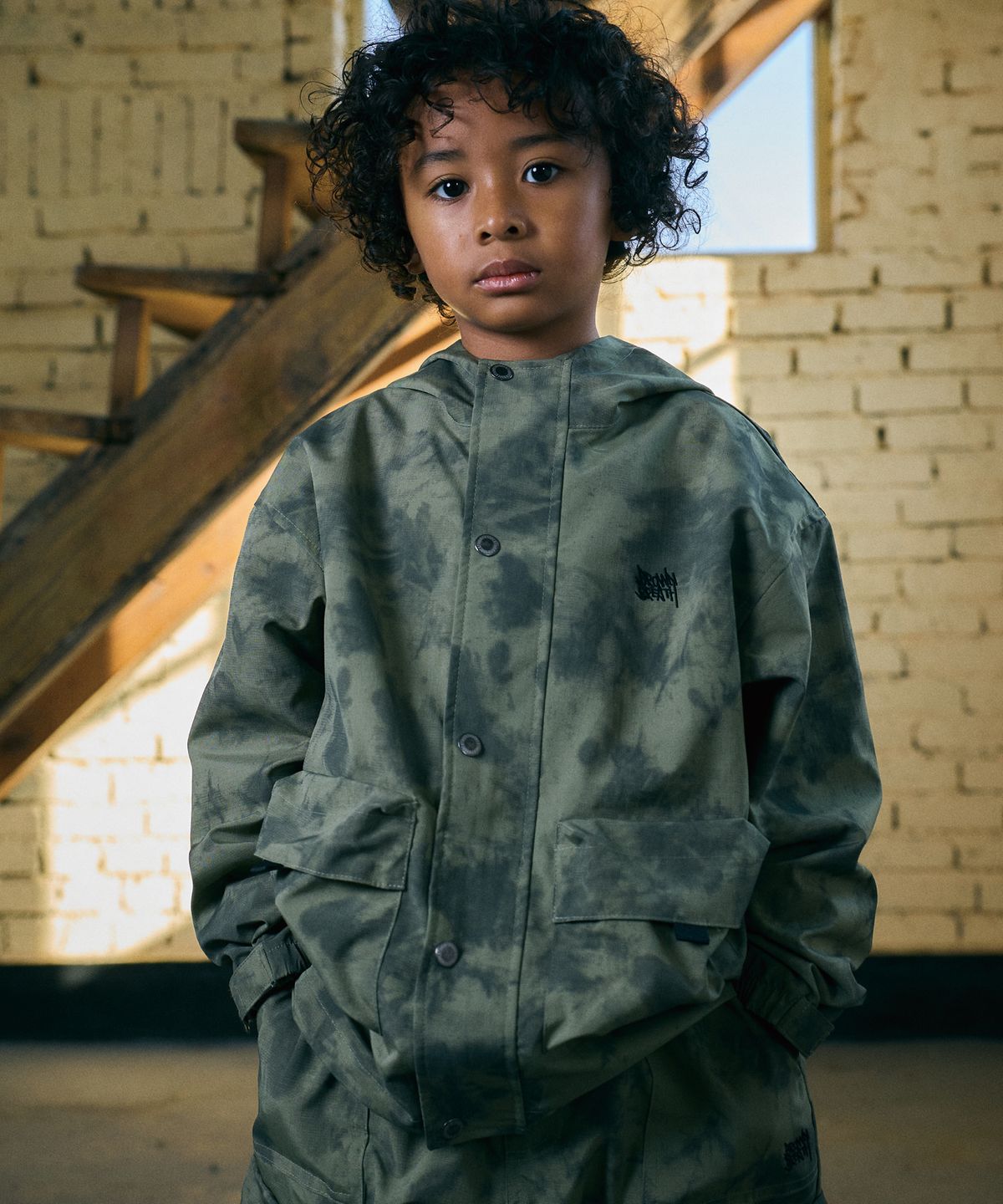 브라운브레스 키즈(BROWNBREATH KIDS) KIDS TAG UTILITY WINDBREAKER - KHAKI