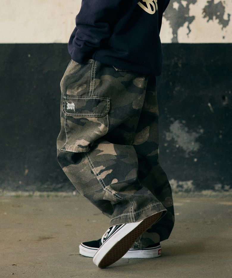 KIDS CAMO CARGO PANTS - GREY