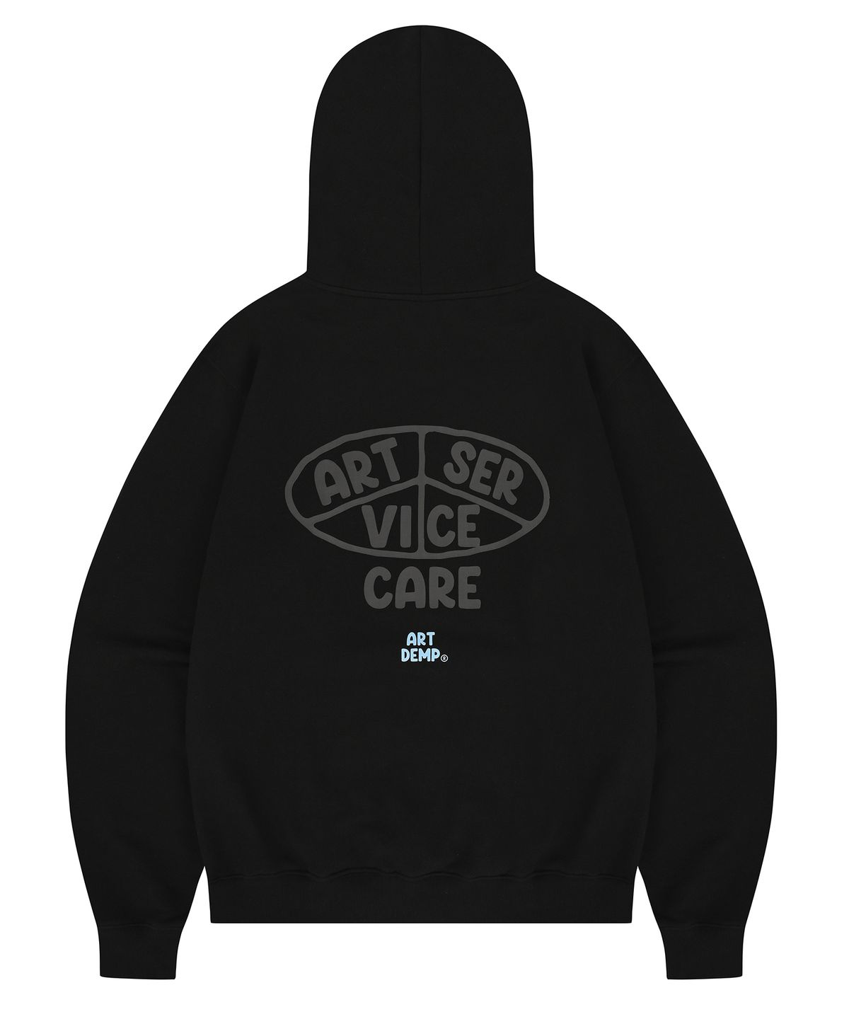 아트뎀프(ARTDEMP) 아트템프 기모 후드 ART SERVICE CARE HOODIE(BLACK)