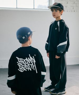 KIDS TAG COLOR BLOCK CREWNECK SETUP- BLACK