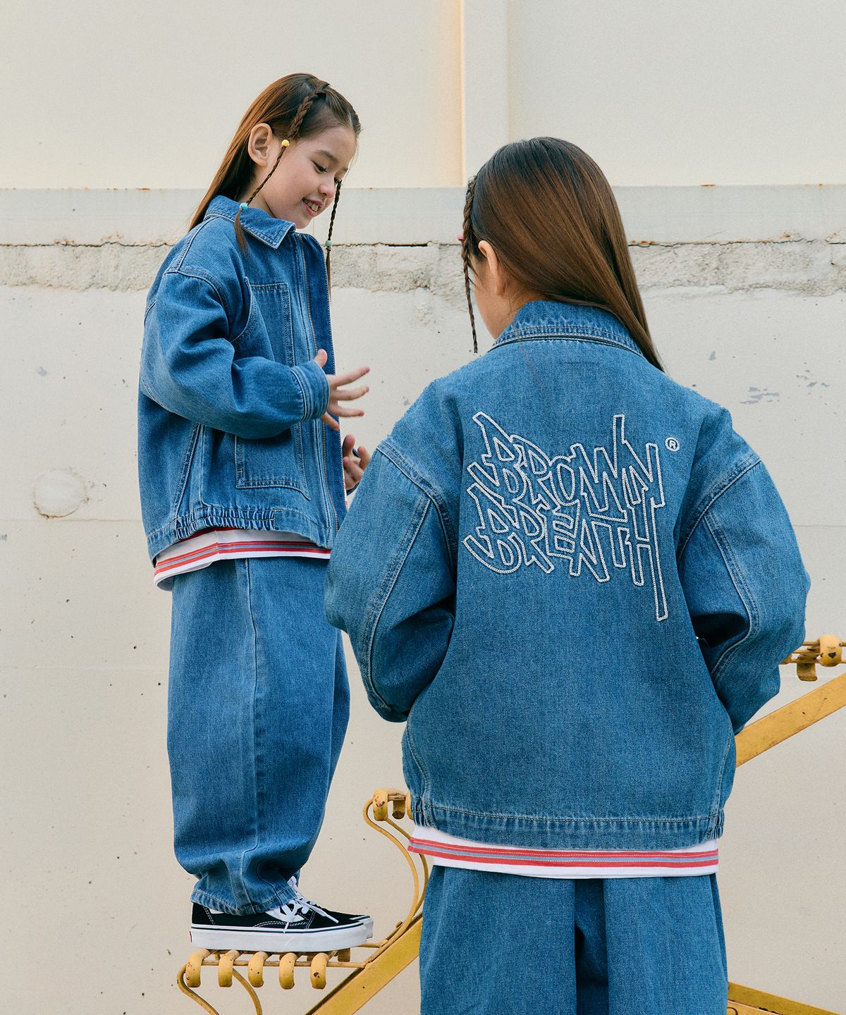 브라운브레스 키즈(BROWNBREATH KIDS) KIDS TAG DENIM JACKET SETUP_INDIGO BLUE