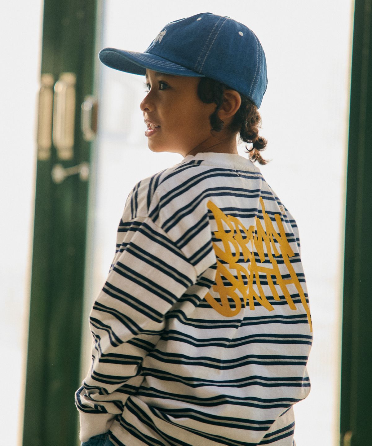 브라운브레스 키즈(BROWNBREATH KIDS) KIDS TAG STRIPE LONGSLEEVE - NAVY