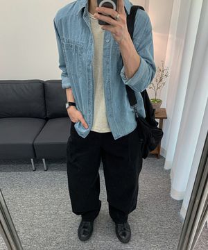 Relax Work Denim Shirts DCSH014Blue