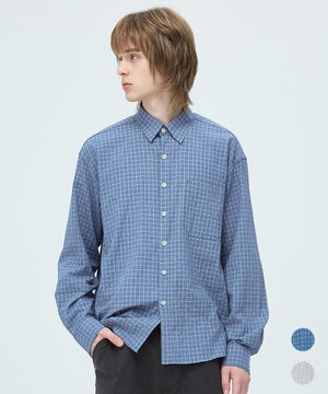 그라프 오버핏 체크 셔츠