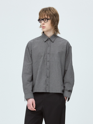 그라프 체크 크롭 셔츠