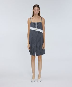 Diagonal reverse fly detail dress