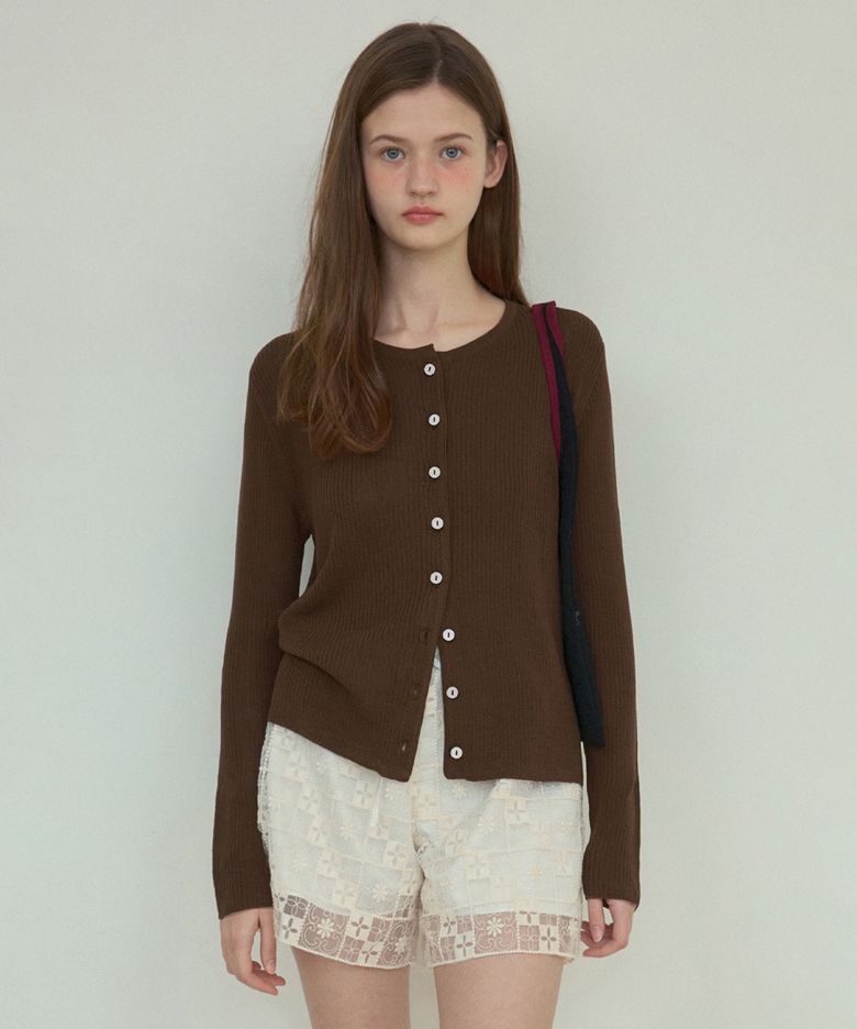 Lush basic knit setup cardigan_Brown(OC25-KN09)