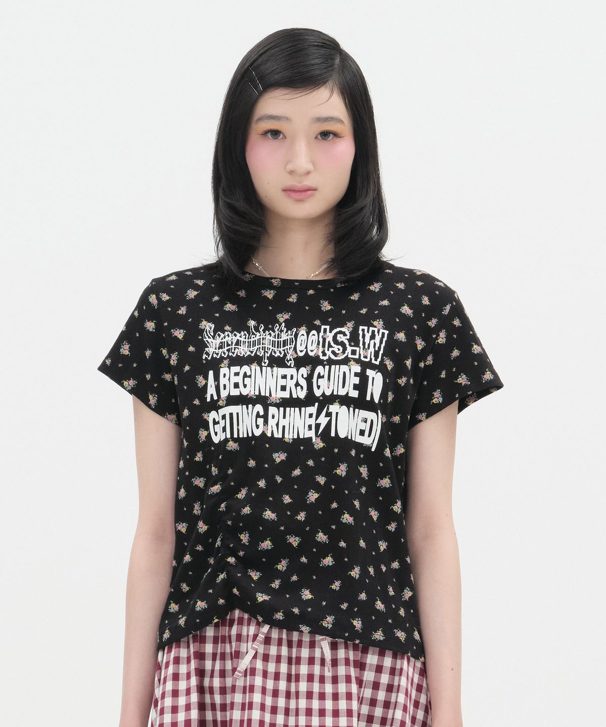 타입서비스(TYPESERVICE) Cinched Silhouette Top [Black]