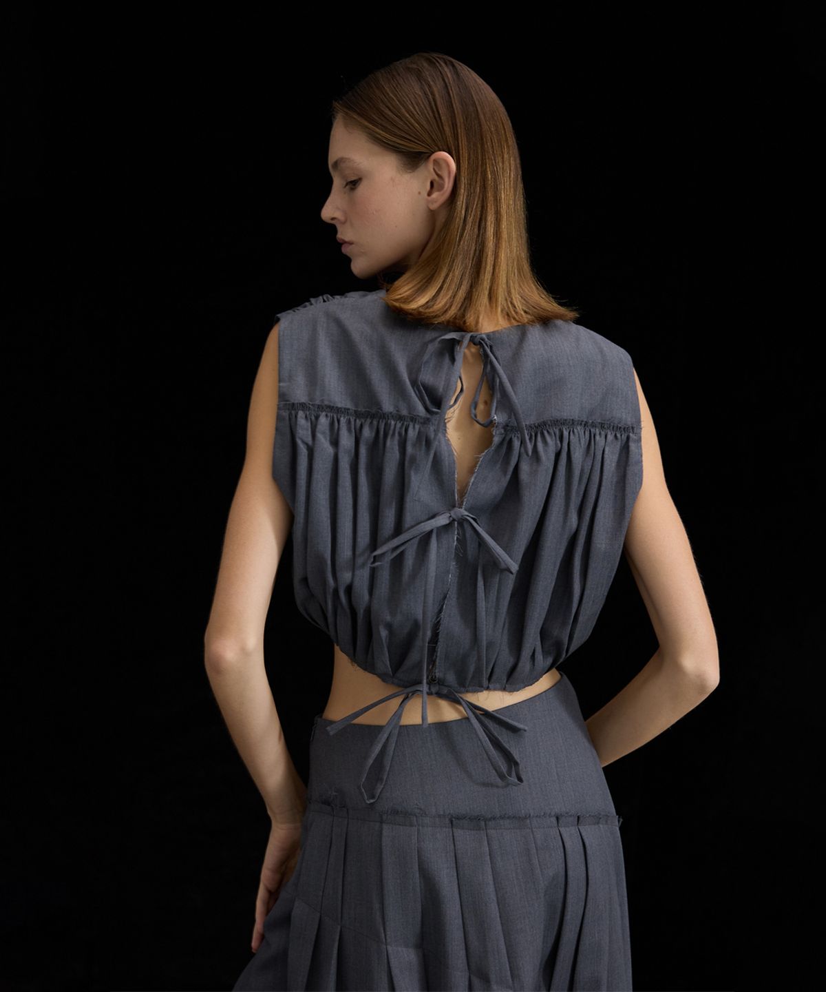 므아므(MMAM) Back ribbon top