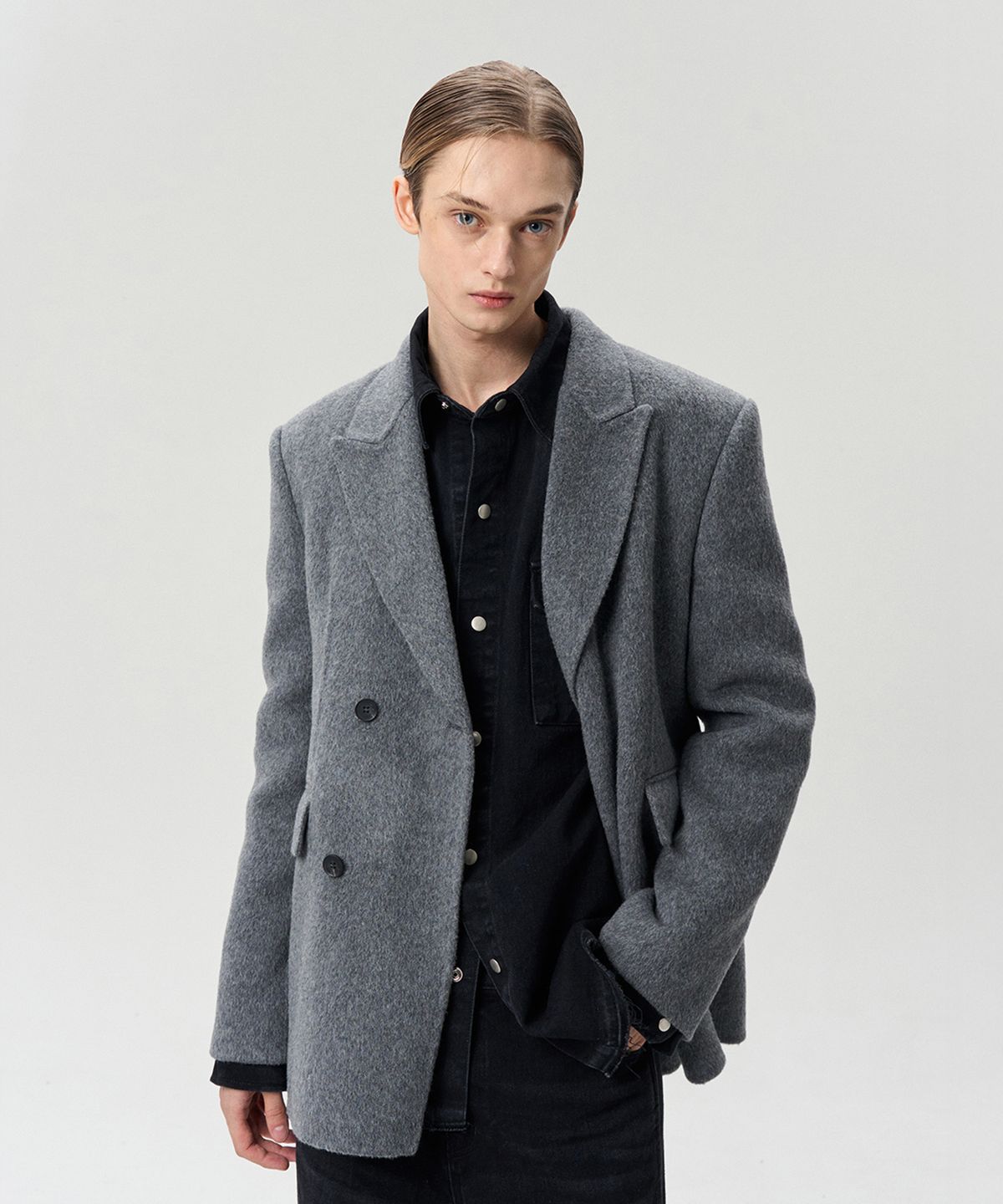 리이 맨(RERHEE MEN) DOUBLE BREASTED WOOL JACKET