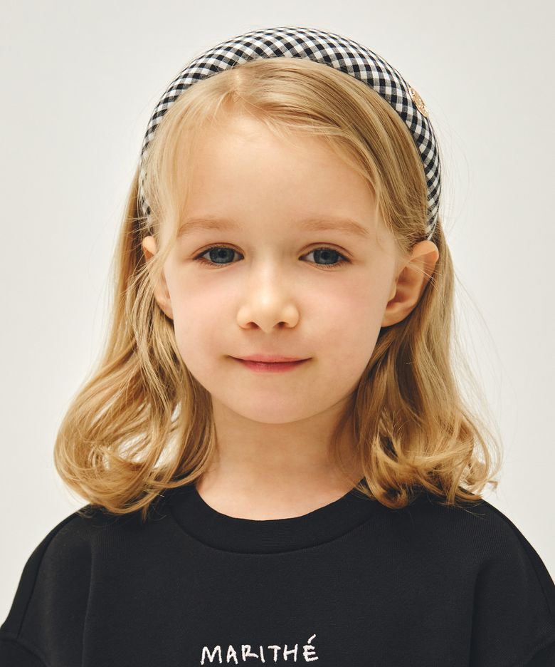 KIDS W METAL CIRCLE LOGO HAIR BAND black