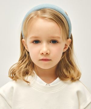 KIDS W METAL CIRCLE LOGO HAIR BAND blue