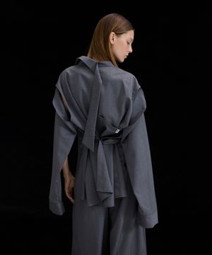 Side button unbalanced shirt