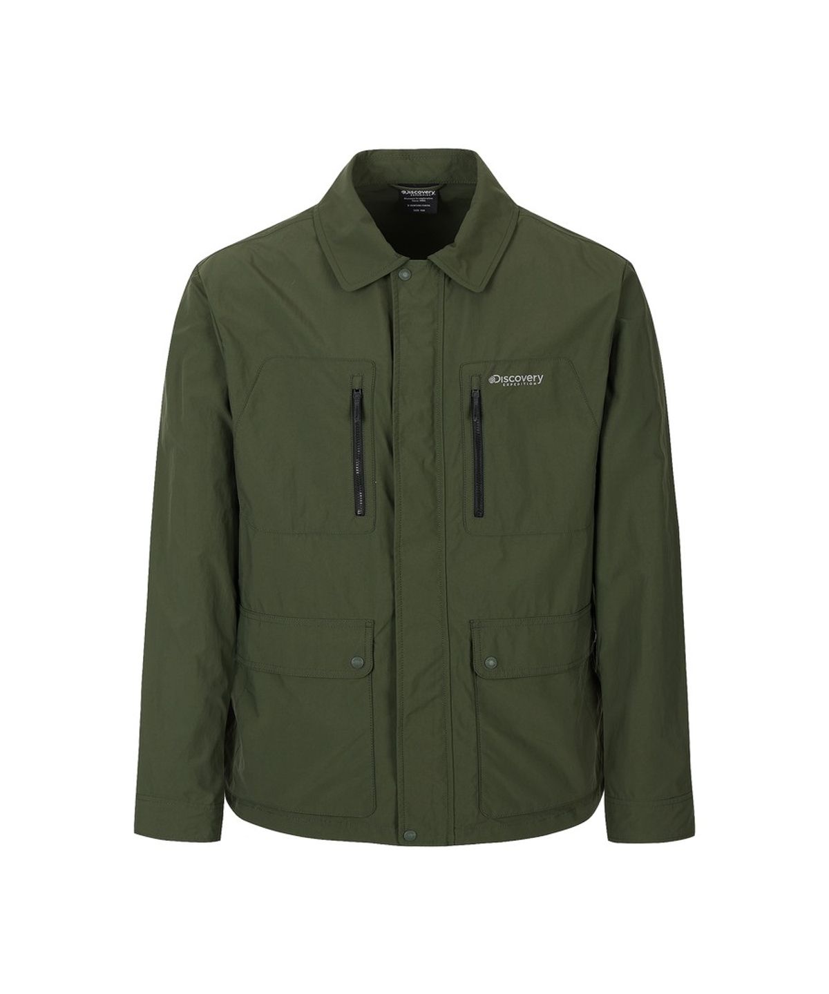 디스커버리 익스페디션(DISCOVERY EXPEDITION) 남성 프레시벤트 카라형 아웃포켓 바람막이 (D/KHAKI)