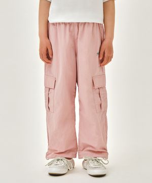 KIDS LETTERING LOGO CARGO PANTS pink