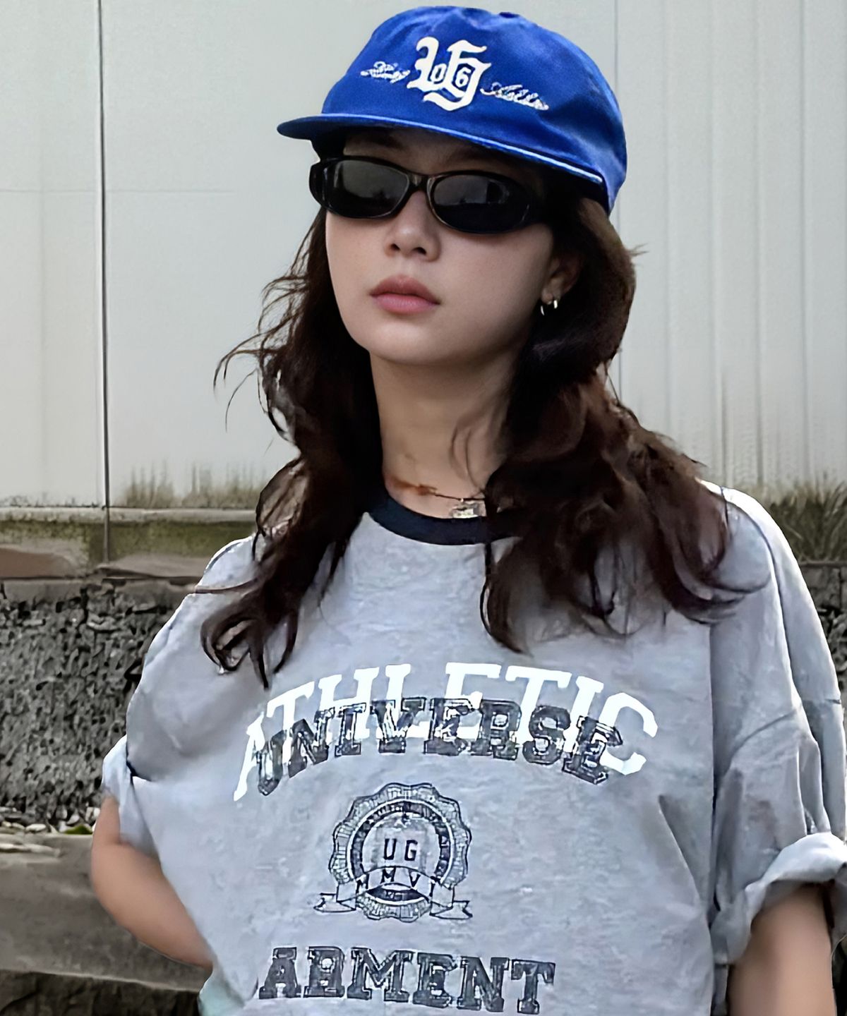 유니버스 가먼트(UNIVERSE GARMENT) VTG 타이포 5패널 워싱 캡_BLUE