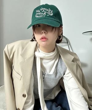 유니버스 레터링 워싱 볼캡_GREEN