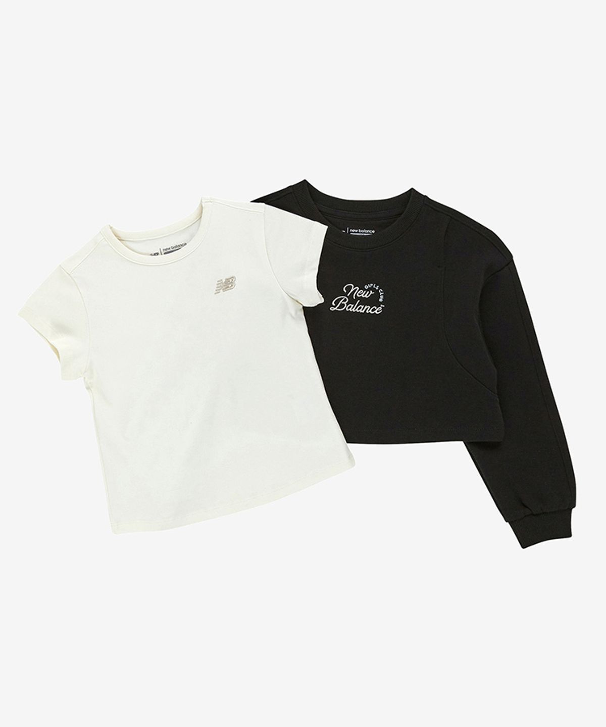 뉴발란스 키즈(NEWBALANCEKIDS) NBSC_레이어드 반팔 + 컷팅 아동 맨투맨 세트 NK9CG1771G19