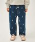 KIDS BEAR PRINTED DENIM PANTS dark blue