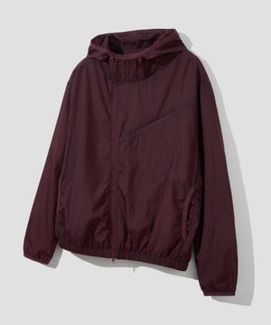 오블리크 후드 윈드 브레이커 [버건디]