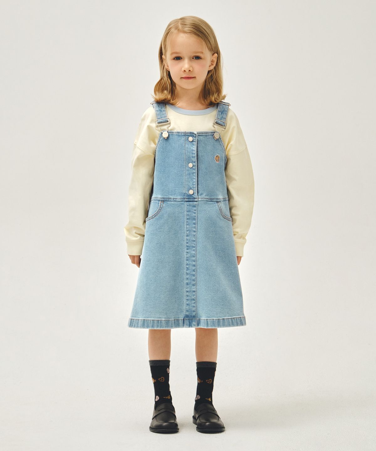 마리떼 키즈(MARITHÉ KIDS) KIDS W A-LINE DENIM OVERALL SKIRT blue