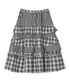 Voluminous Check Tier Skirt [Black]