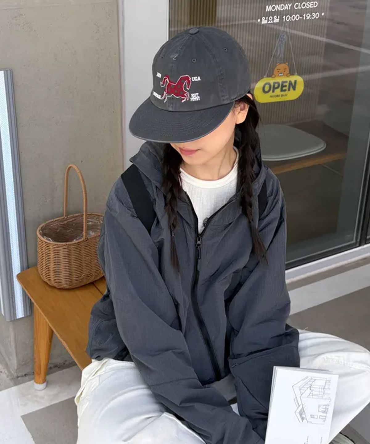 유니버스 가먼트(UNIVERSE GARMENT) HTG 홀스 워싱 캡_GREY