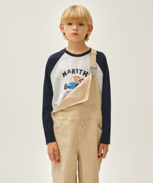 KIDS BEAR RAGLAN LONG SLEEVE TEE navy