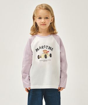 KIDS BEAR RAGLAN LONG SLEEVE TEE light purple