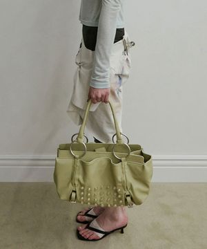 Metal Stud Tote Bag Butter