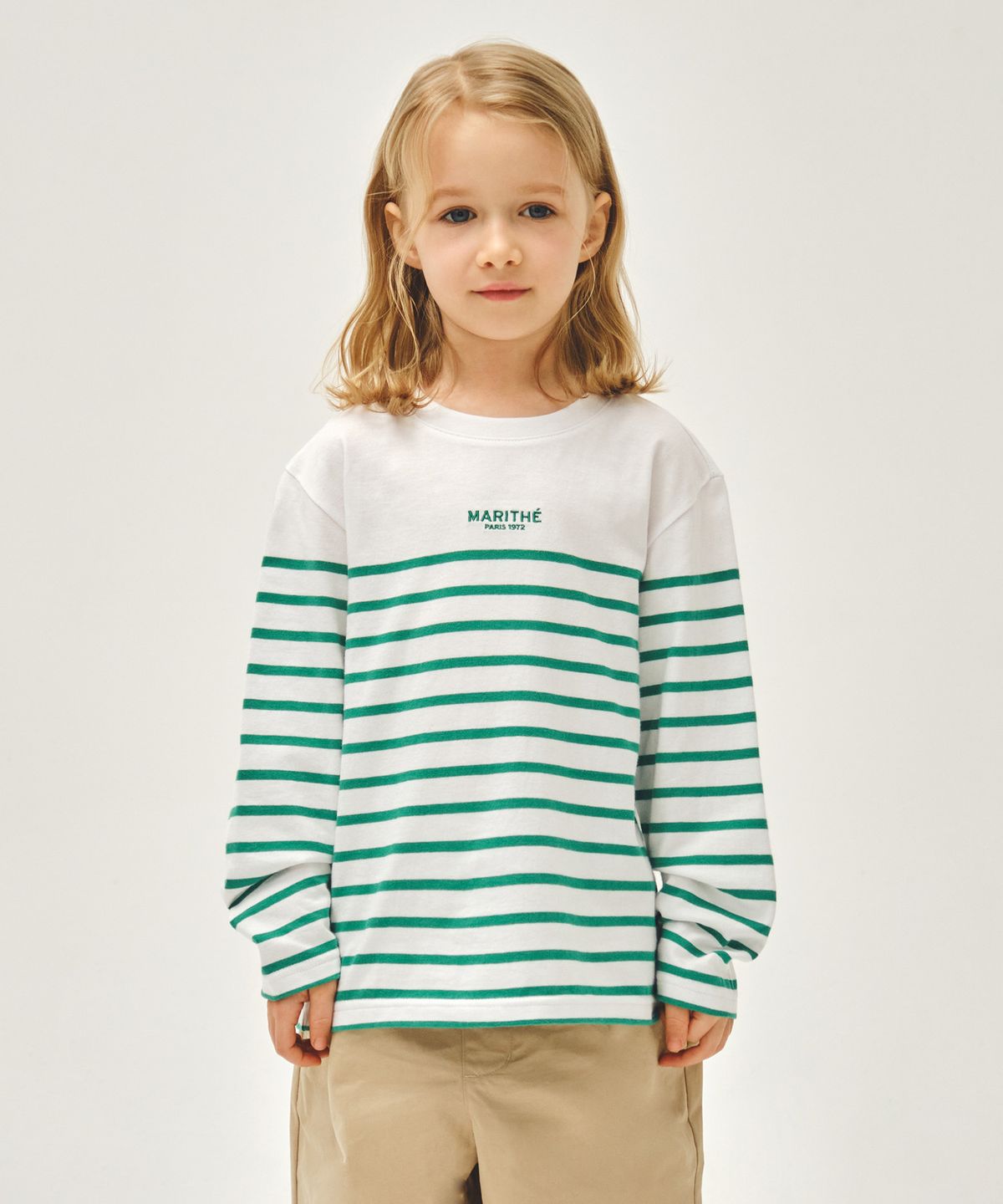 마리떼 키즈(MARITHÉ KIDS) KIDS BORDER STRIPE LONG SLEEVE TEE green