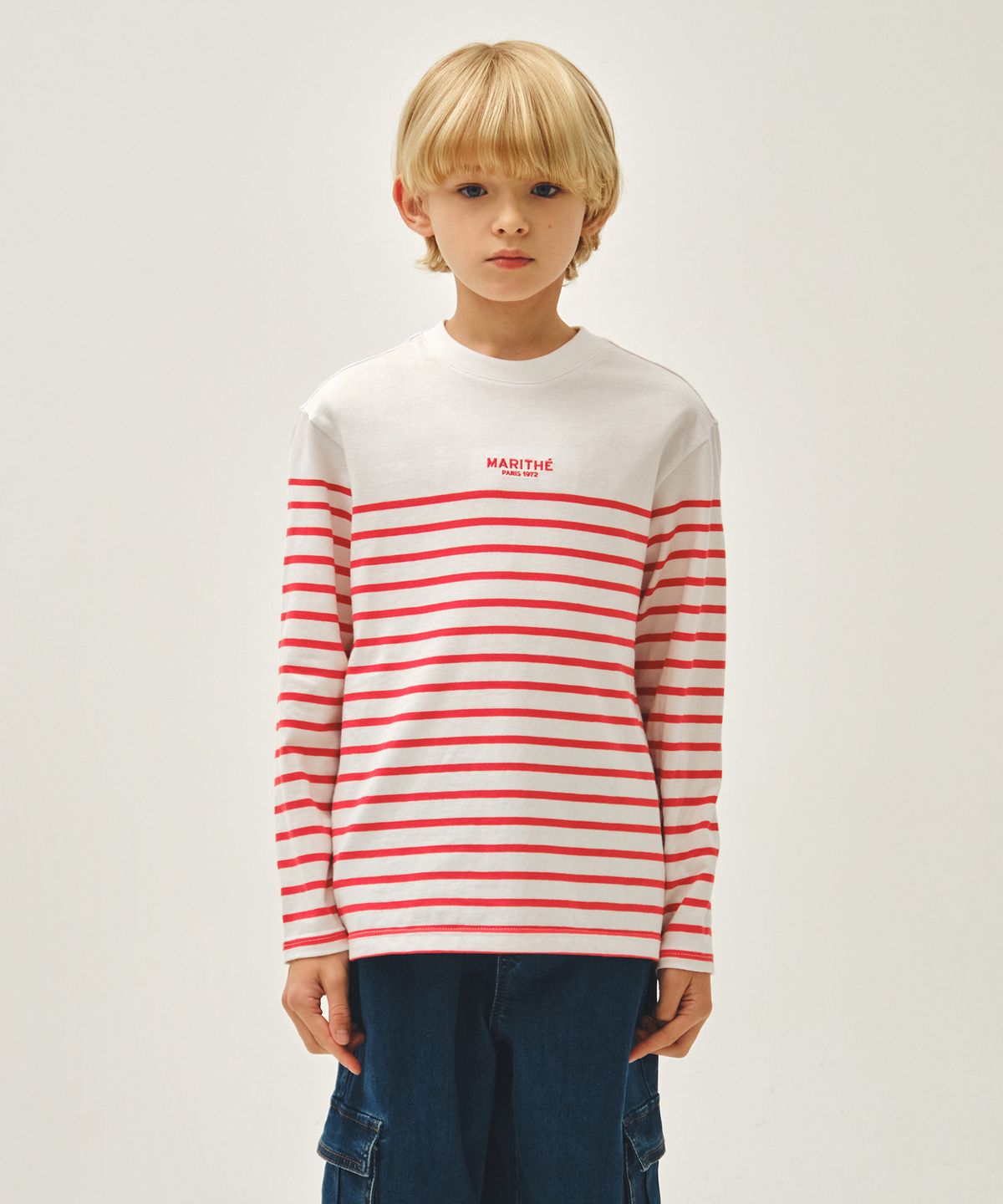 마리떼 키즈(MARITHÉ KIDS) KIDS BORDER STRIPE LONG SLEEVE TEE red