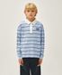 KIDS COLLAR STRIPE LONG SLEEVE TEE light blue