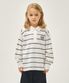 KIDS COLLAR STRIPE LONG SLEEVE TEE ivory