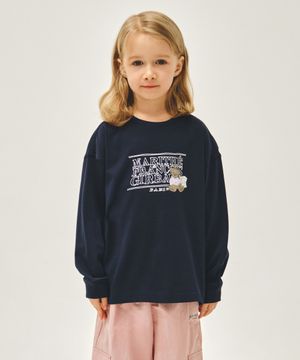KIDS DOODLE CLASSIC LOGO LONG SLEEVE TEE navy