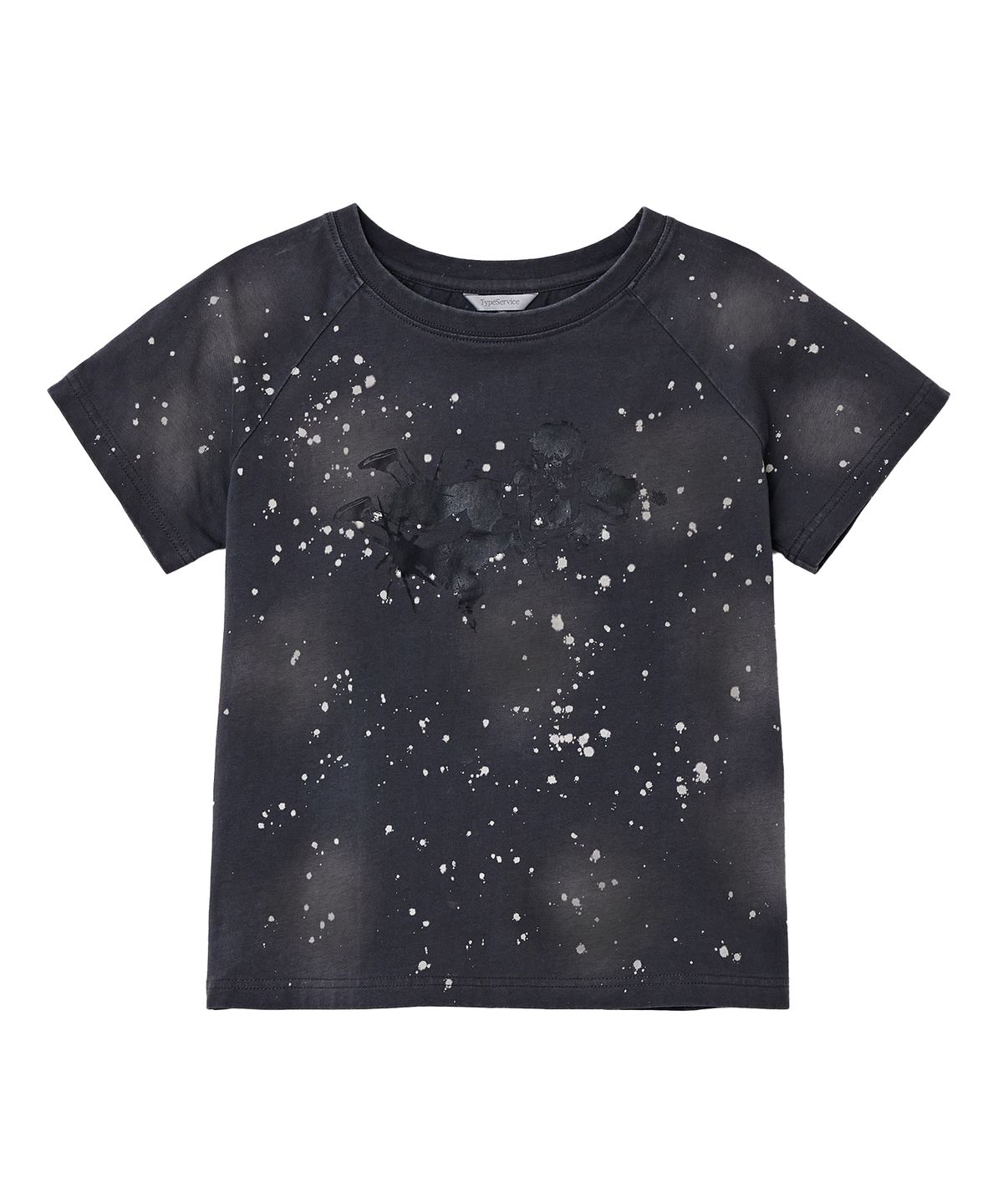 타입서비스(TYPESERVICE) Spray Print Raglan Top [Charcoal]