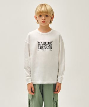 KIDS CLASSIC LOGO LONG SLEEVE TEE white