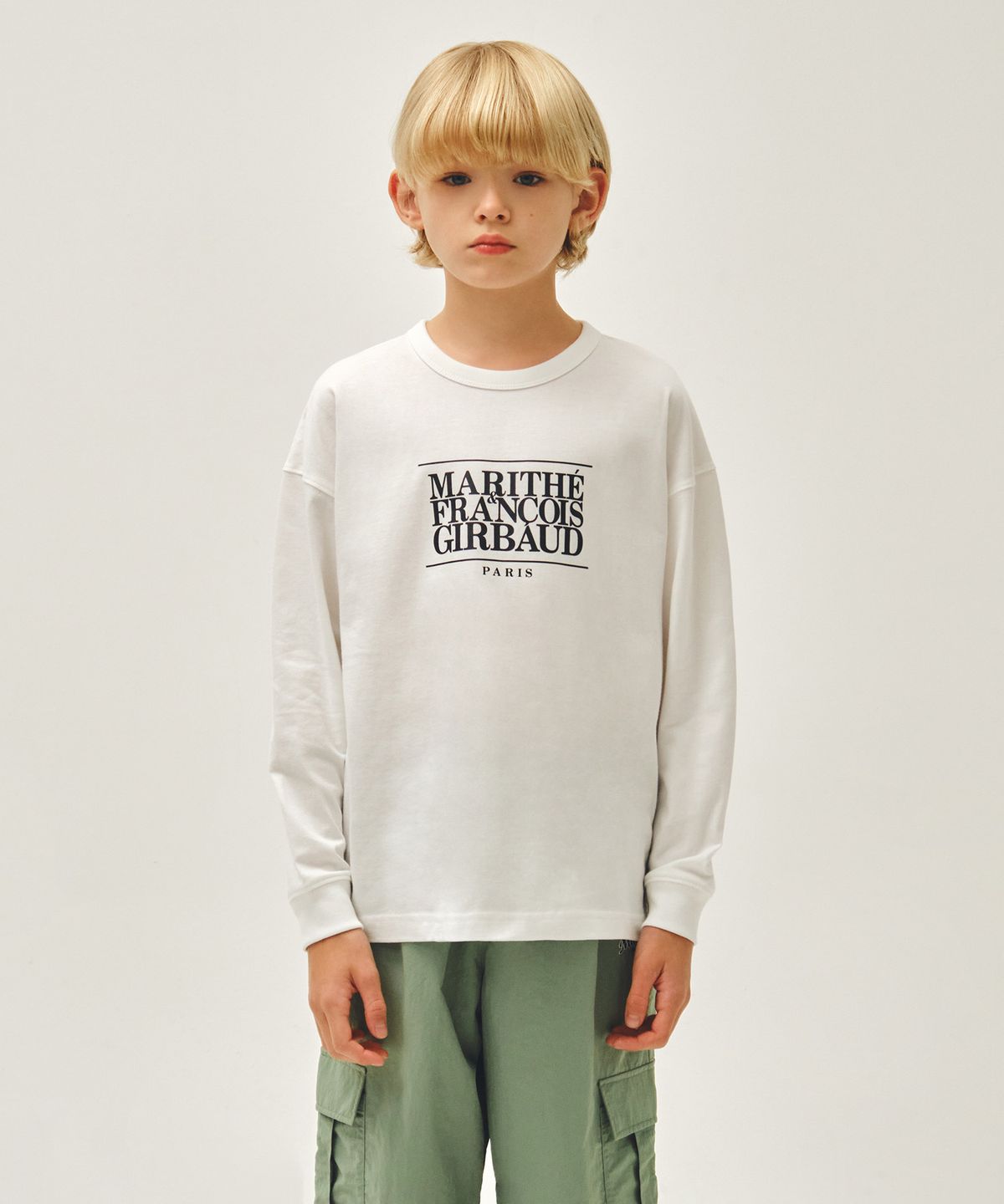 마리떼 키즈(MARITHÉ KIDS) KIDS CLASSIC LOGO LONG SLEEVE TEE white