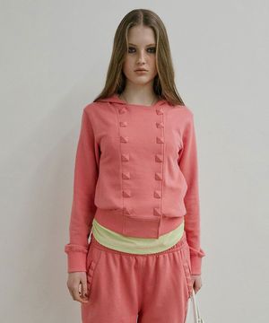 Napoleon Stud Hoodie Acid Pink