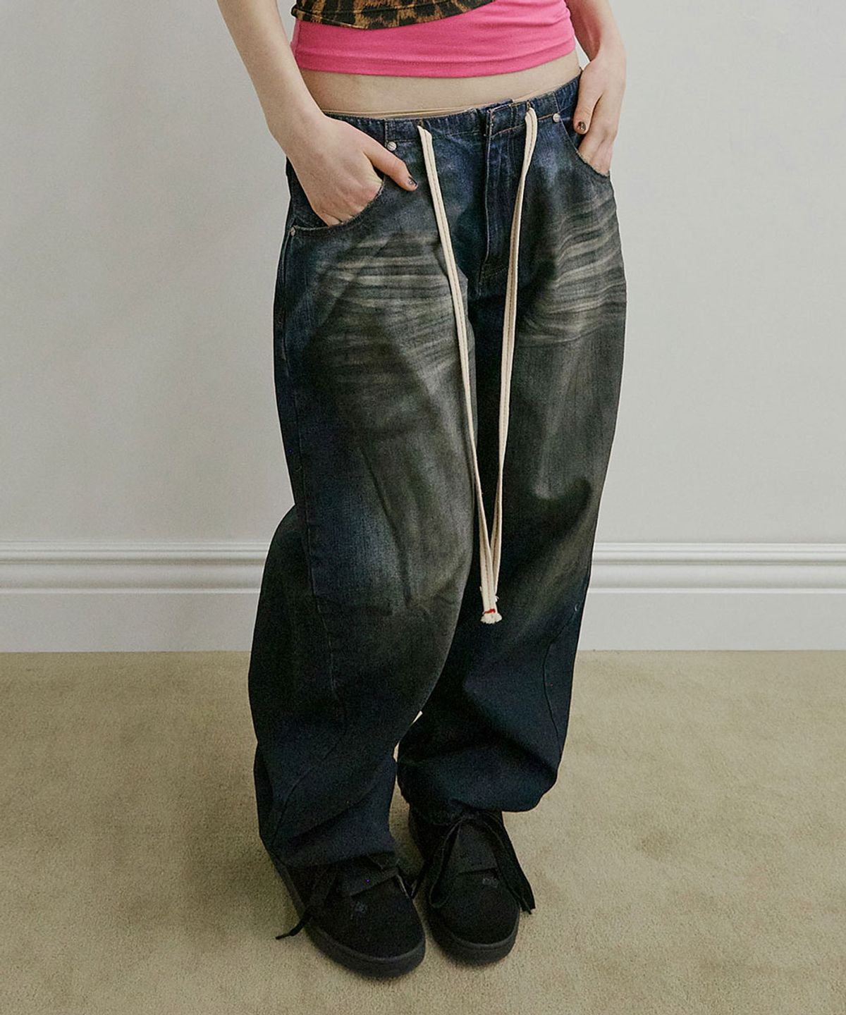 스컬프터(SCULPTOR) Brushed Denim Pants Mid Blue