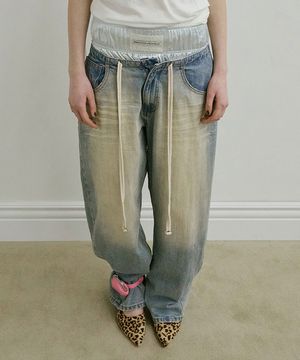 Brushed Denim Pants Light Blue