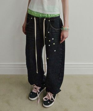 Pill Denim Pants Indigo Blue