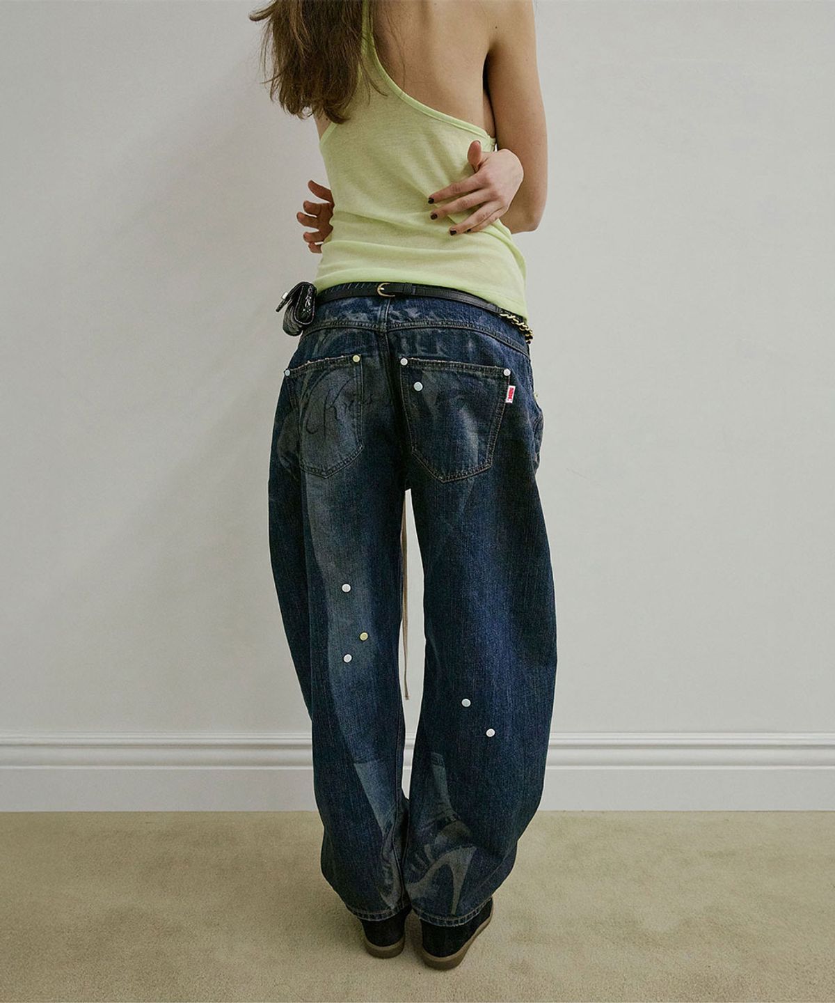 스컬프터(SCULPTOR) Pill Denim Pants Mid Blue