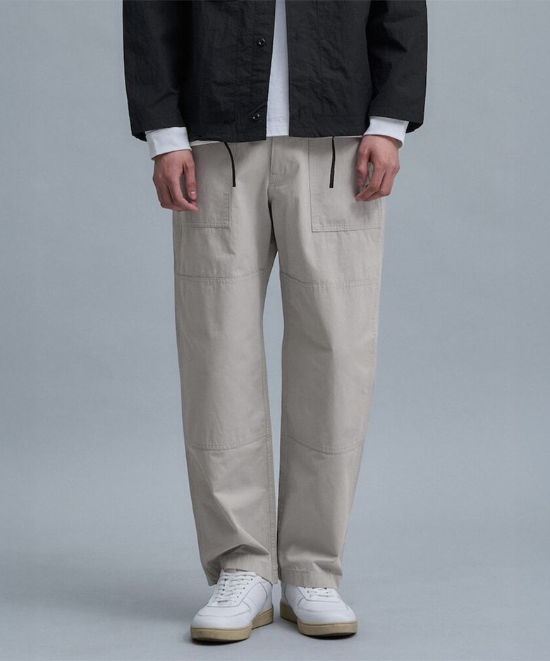 Semi Wide Fatigue Pants  Light Grey