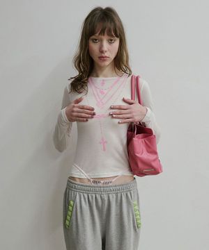 Faux Necklace Tee White