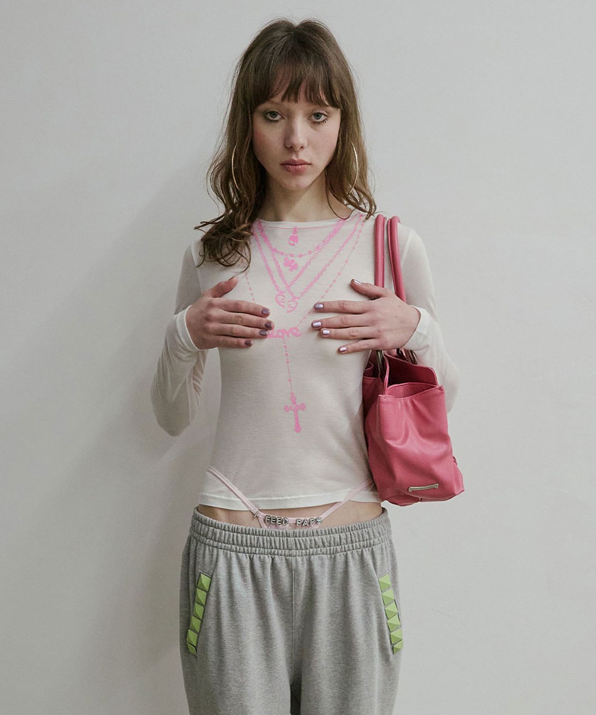 스컬프터(SCULPTOR) Faux Necklace Tee White
