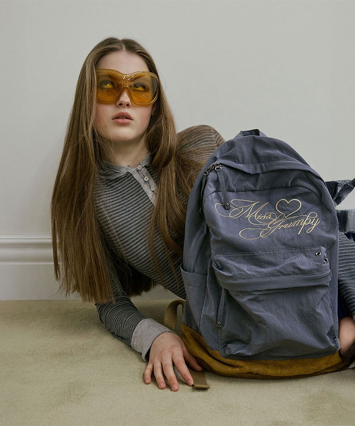 스컬프터(SCULPTOR) Grumpy Girl Nylon Backpack Metallic Navy